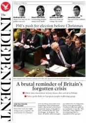 The Independent () Newspaper Front Page for 24 October 2019