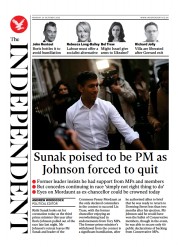 The Independent () Newspaper Front Page for 24 October 2022