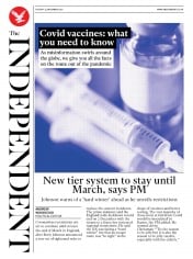 The Independent () Newspaper Front Page for 24 November 2020