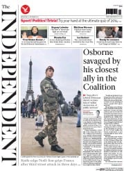 The Independent () Newspaper Front Page for 24 December 2014