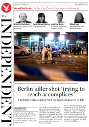 The Independent () Newspaper Front Page for 24 December 2016