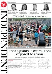 The Independent () Newspaper Front Page for 24 December 2018