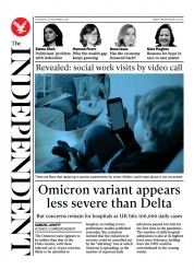The Independent () Newspaper Front Page for 24 December 2021