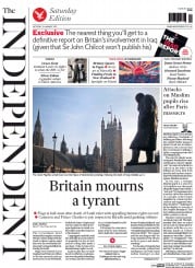 The Independent () Newspaper Front Page for 24 January 2015