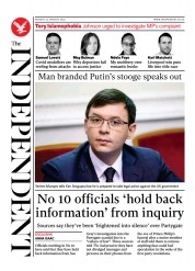 The Independent () Newspaper Front Page for 24 January 2022