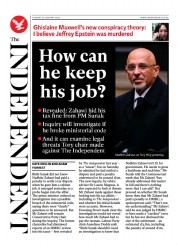 The Independent () Newspaper Front Page for 24 January 2023