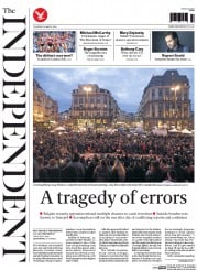 The Independent () Newspaper Front Page for 24 March 2016