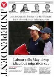 The Independent () Newspaper Front Page for 24 April 2017