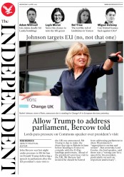 The Independent () Newspaper Front Page for 24 April 2019