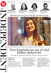 The Independent () Newspaper Front Page for 24 April 2020
