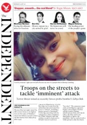 The Independent () Newspaper Front Page for 24 May 2017