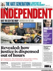 The Independent () Newspaper Front Page for 24 June 2013