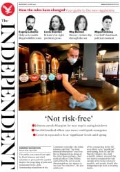 The Independent () Newspaper Front Page for 24 June 2020