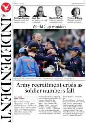The Independent () Newspaper Front Page for 24 July 2017