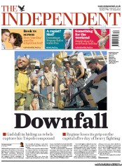 The Independent () Newspaper Front Page for 24 August 2011