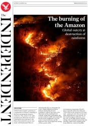 The Independent () Newspaper Front Page for 24 August 2019