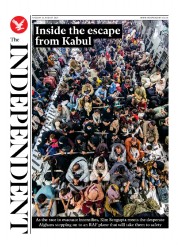 The Independent () Newspaper Front Page for 24 August 2021