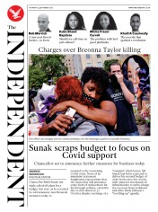The Independent () Newspaper Front Page for 24 September 2020