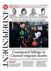The Independent () Newspaper Front Page for 25 November 2022