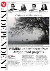 The Independent () Newspaper Front Page for 25 December 2018