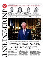 The Independent () Newspaper Front Page for 25 December 2022