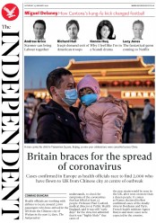 The Independent () Newspaper Front Page for 25 January 2020