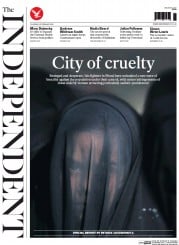 The Independent () Newspaper Front Page for 25 February 2016