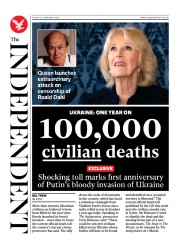 The Independent () Newspaper Front Page for 25 February 2023