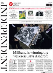 The Independent () Newspaper Front Page for 25 April 2015
