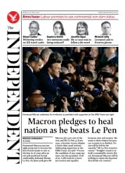 The Independent () Newspaper Front Page for 25 April 2022