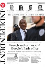 The Independent () Newspaper Front Page for 25 May 2016
