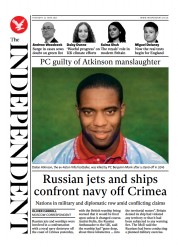 The Independent () Newspaper Front Page for 25 June 2021