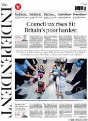 The Independent () Newspaper Front Page for 25 July 2014