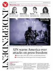 The Independent () Newspaper Front Page for 25 July 2020