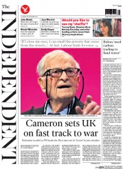 The Independent () Newspaper Front Page for 25 September 2014