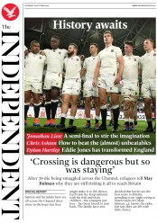 The Independent () Newspaper Front Page for 26 October 2019