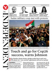 The Independent () Newspaper Front Page for 26 October 2021