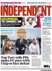 The Independent () Newspaper Front Page for 26 November 2012