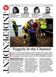 The Independent () Newspaper Front Page for 26 November 2021