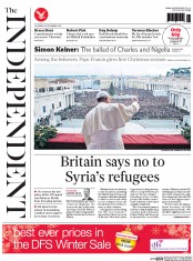 The Independent () Newspaper Front Page for 26 December 2013