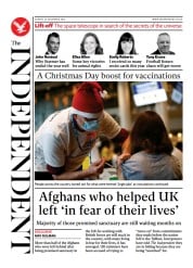 The Independent () Newspaper Front Page for 26 December 2021