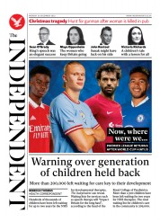 The Independent () Newspaper Front Page for 26 December 2022