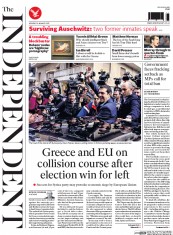 The Independent () Newspaper Front Page for 26 January 2015