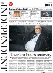 The Independent () Newspaper Front Page for 26 February 2015