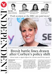 The Independent () Newspaper Front Page for 26 February 2018