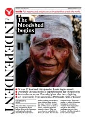 The Independent () Newspaper Front Page for 26 February 2022