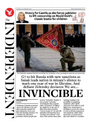 The Independent () Newspaper Front Page for 26 February 2023