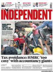 The Independent () Newspaper Front Page for 26 April 2013