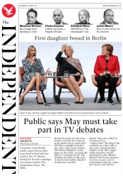 The Independent () Newspaper Front Page for 26 April 2017