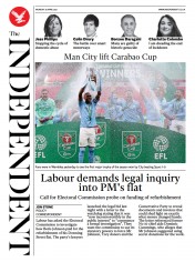 The Independent () Newspaper Front Page for 26 April 2021